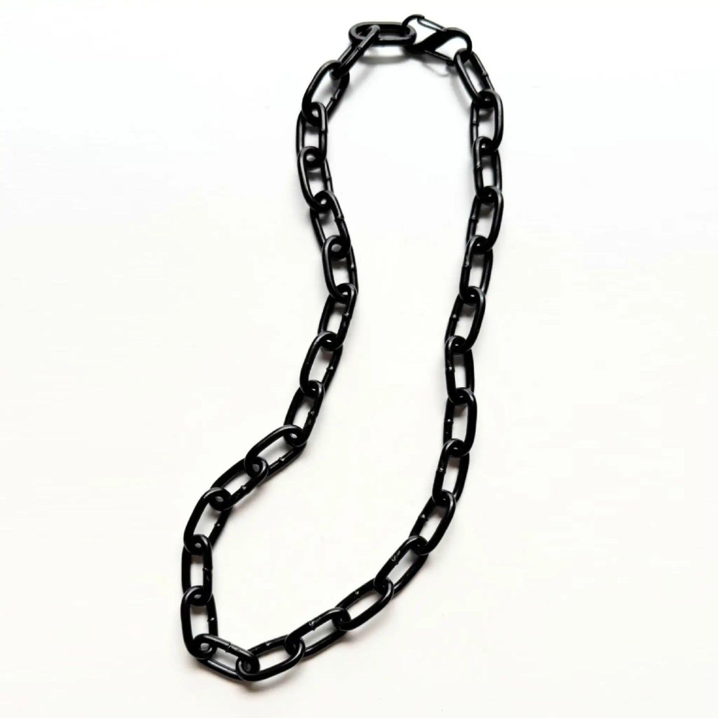 Chain Male Midnight Chain Necklace flat lay, 3mm black epoxy resin stainless steel men's Hardwear