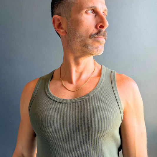 Chain Male gold rolo chain necklace side profile, classic gold everyday men's rolo chain necklace Australia