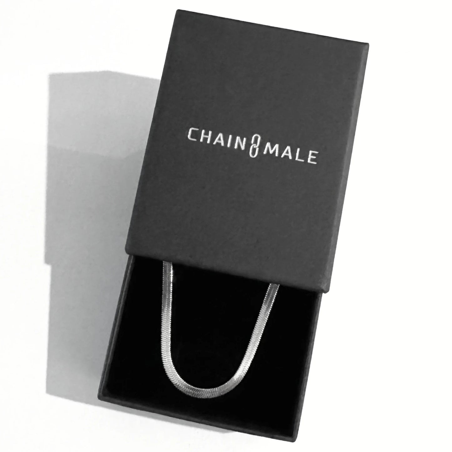 Chain Male silver 3mm snake chain necklace in branded gift box, men's stainless steel jewellery Australia