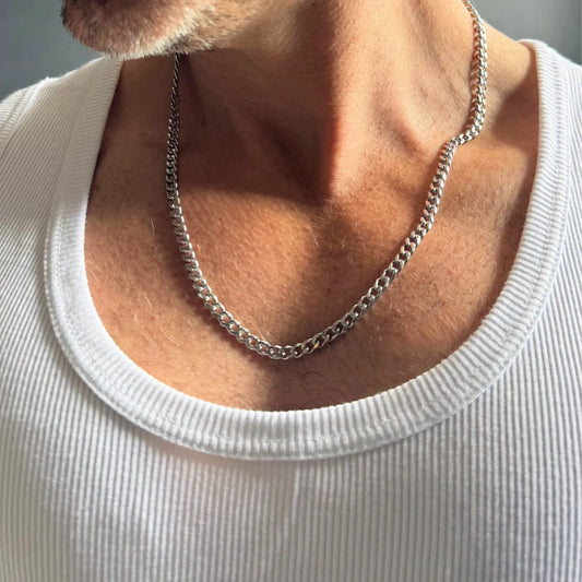 Silver 5mm Curb Chain Necklace