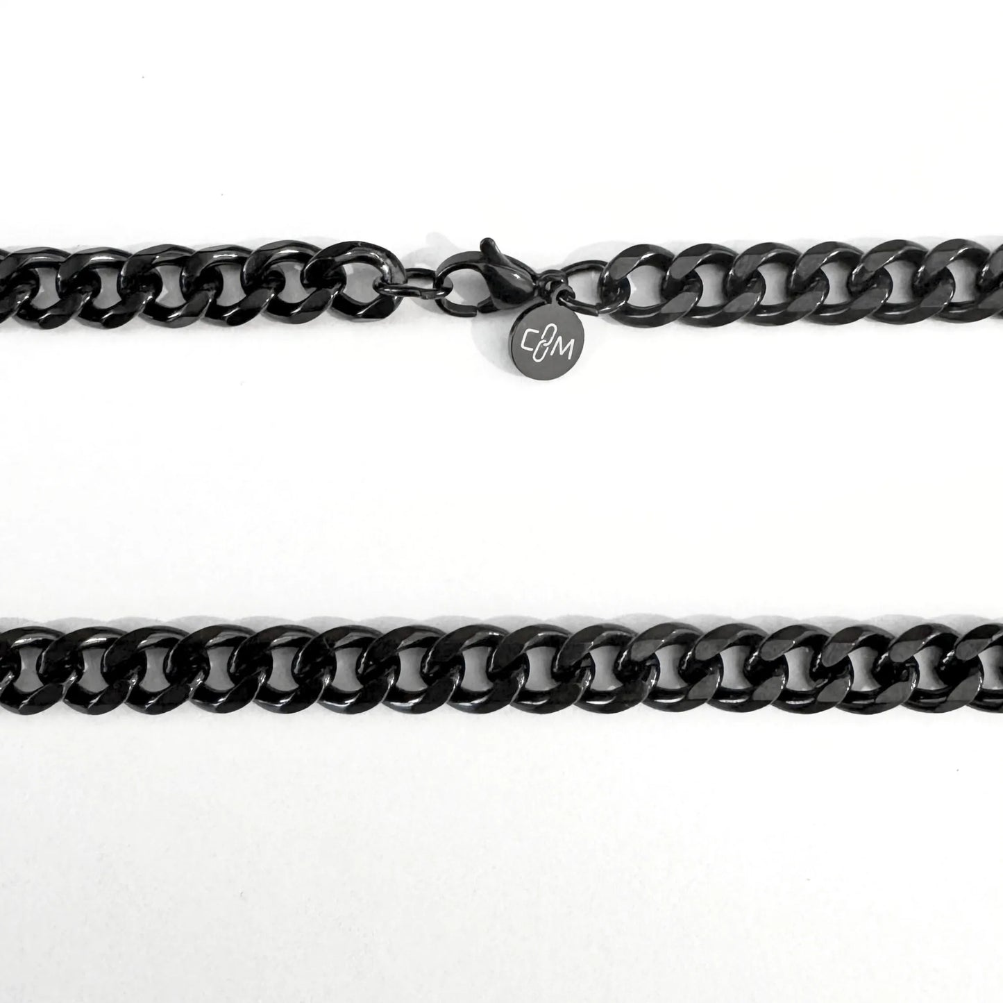 Black 7mm Curb Chain Necklace