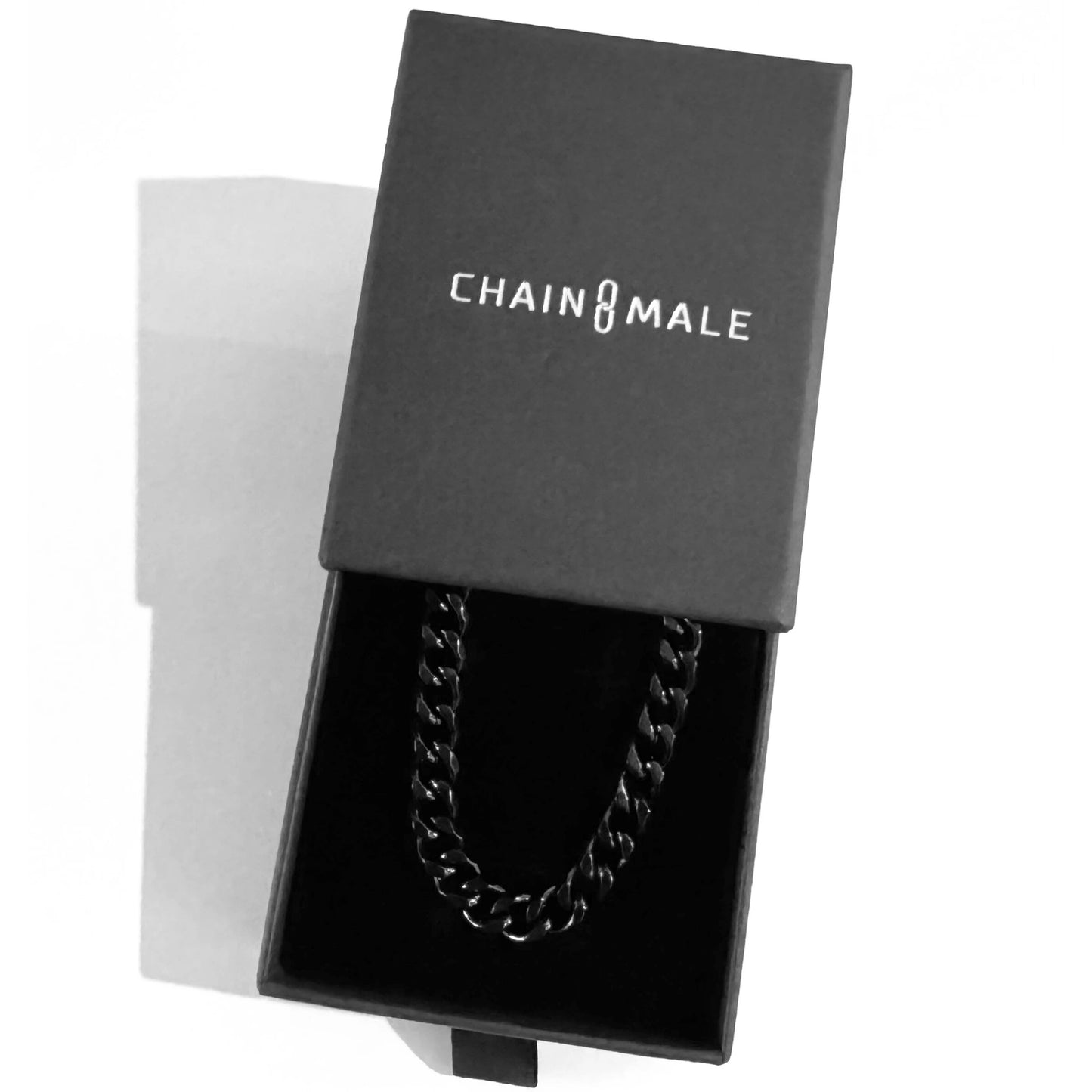 Black 7mm Curb Chain Necklace