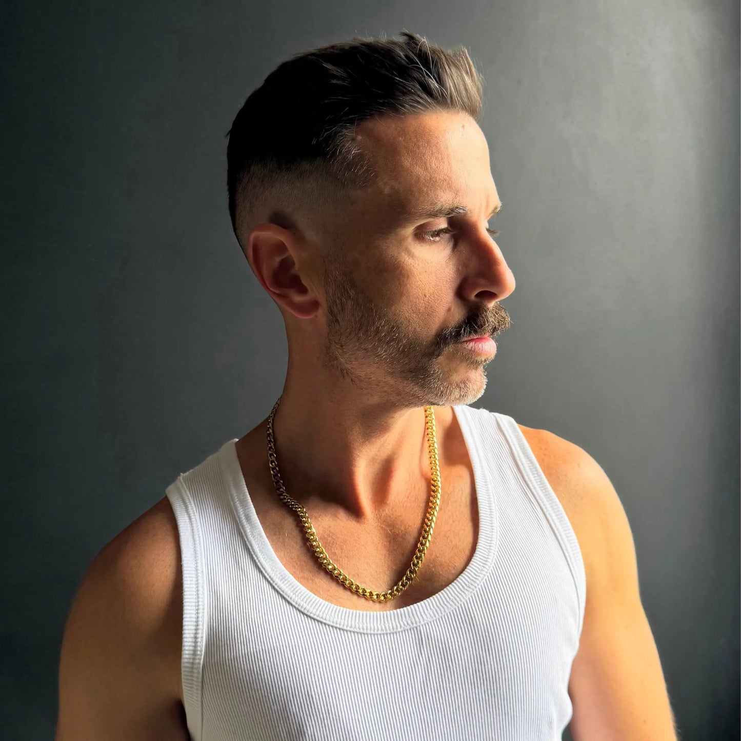 Gold 7mm Curb Chain Necklace