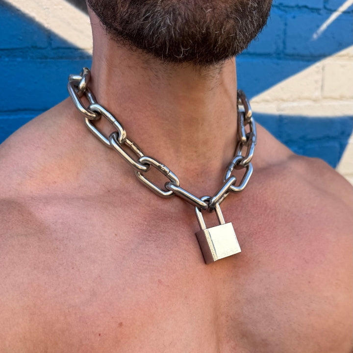 Men's Heavy Duty Padlock Chain Necklace