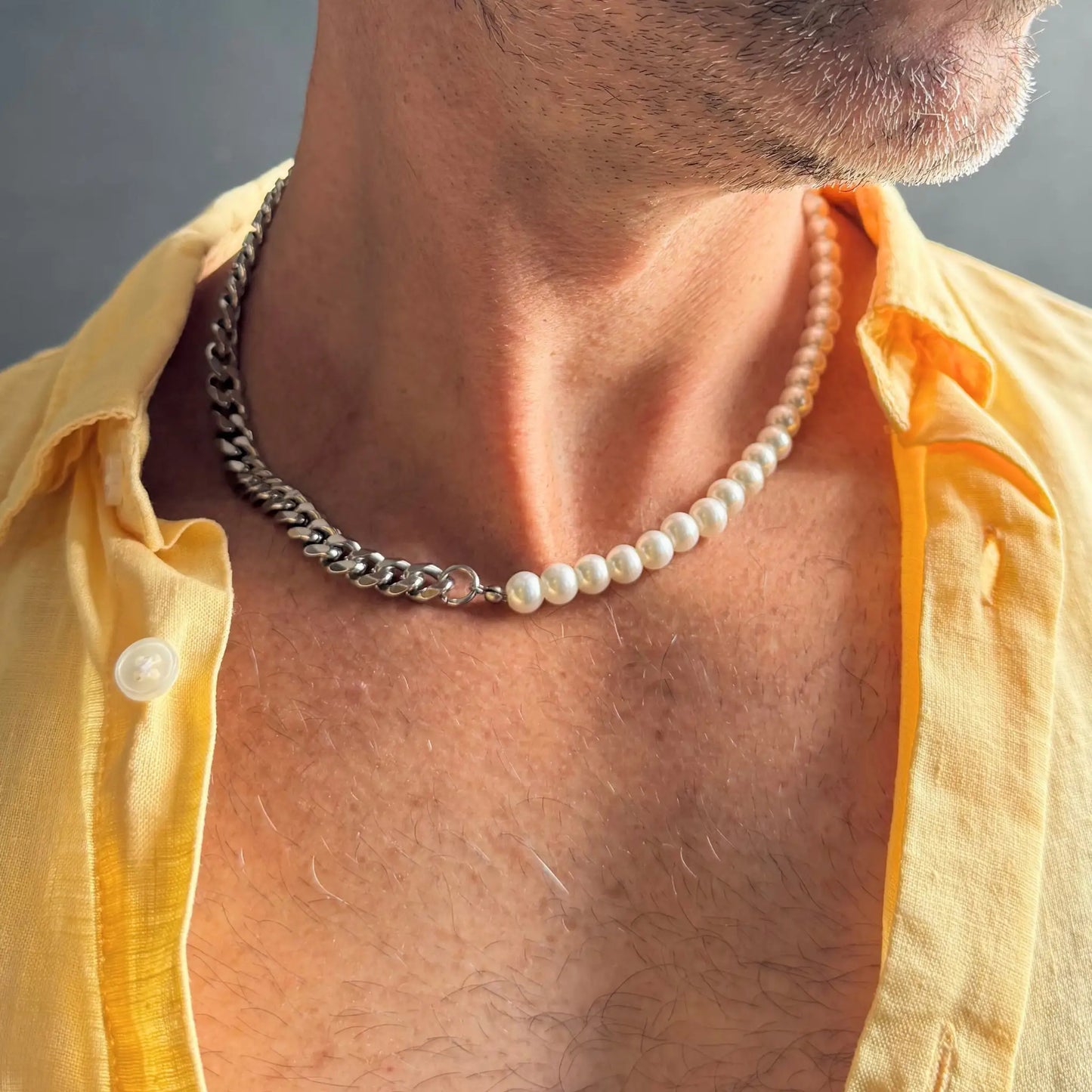 Pearl & Stainless Steel Necklace