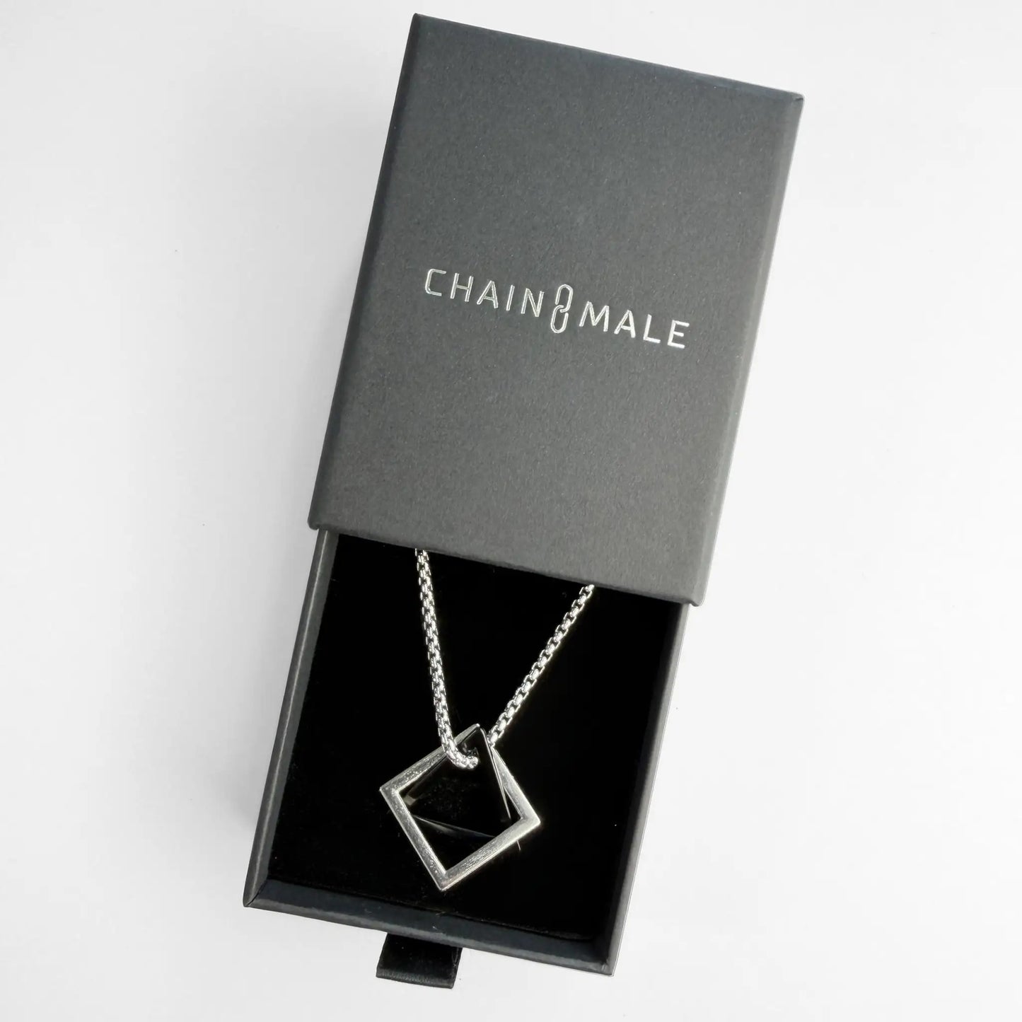 Black & Silver Geo Pendant Necklace